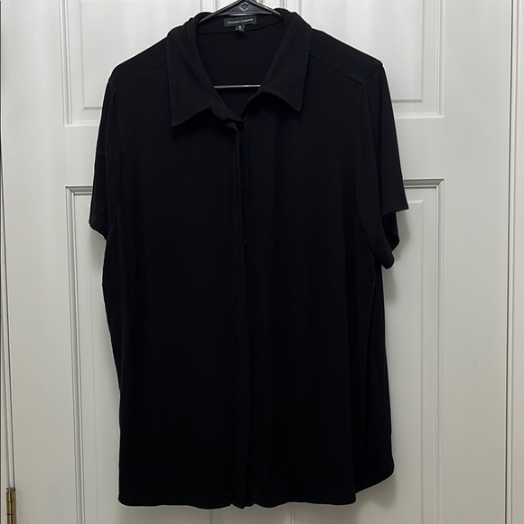 Universal Standard Tops - Universal Standard Collared Black Short Sleeve Button Down Top - Size 18 20